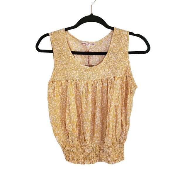 Rose & Thyme Smocked Sleeveless Scoop Neck Rayon Tank - Picture 1 of 6